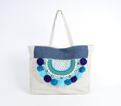Chic handmade jute tote bag